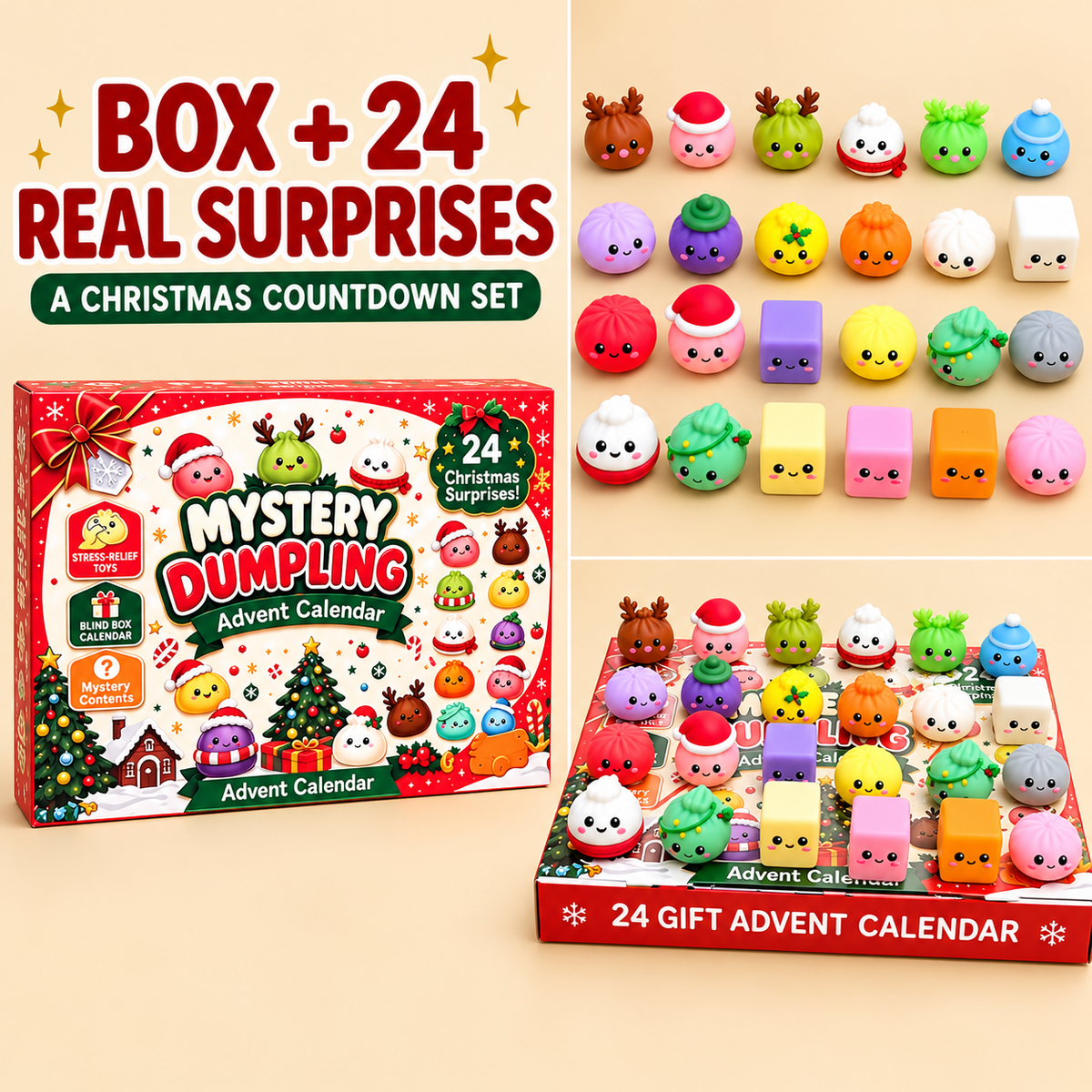 Christmas Advent Calendar 2026 – 24 Mini Dumpling Squishies