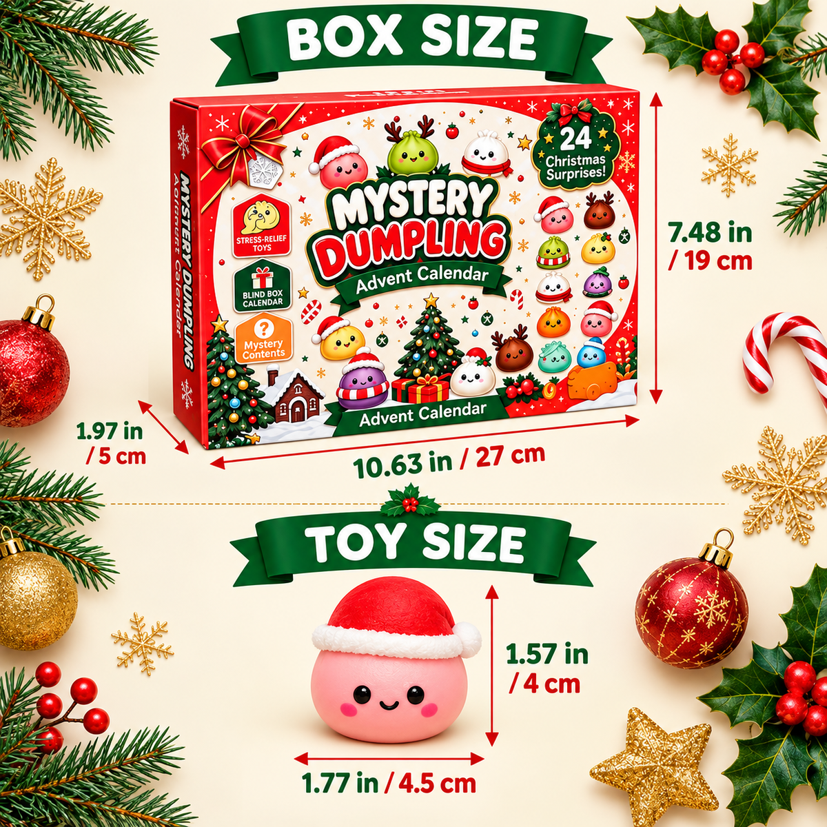 Christmas Advent Calendar 2026 – 24 Mini Dumpling Squishies