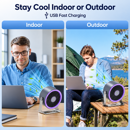 VLU ChillFlow™ 100-Speed Rechargeable Desk Fan