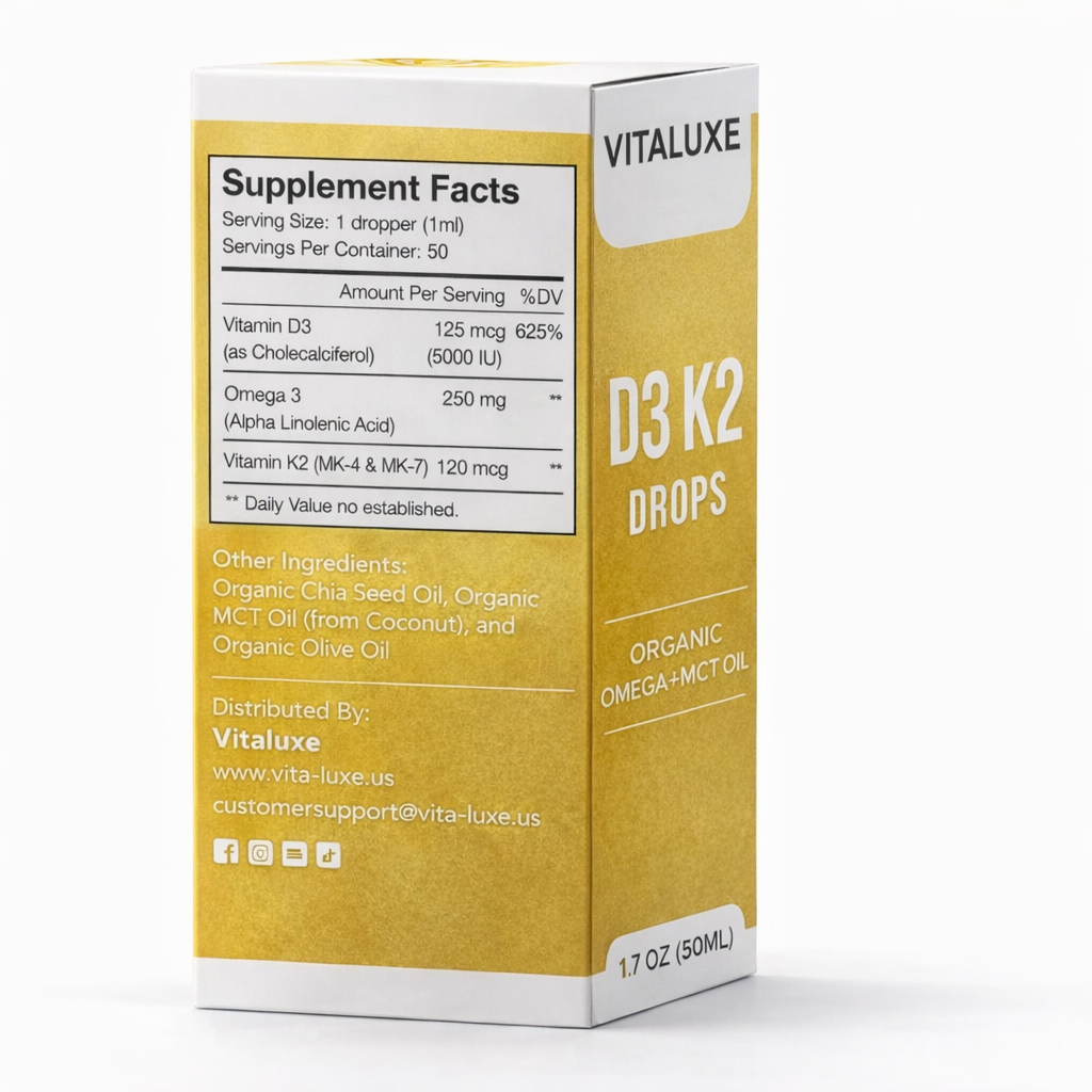 Vitaluxe D3 K2 Gold Drops