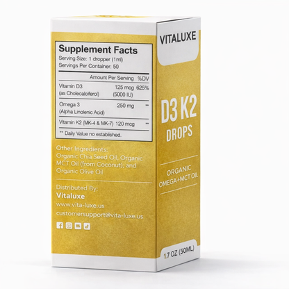 Vitaluxe D3 K2 Gold Drops