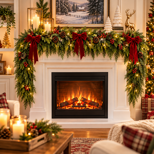 The Real-Touch Cedar Garland — 2 × 6FT