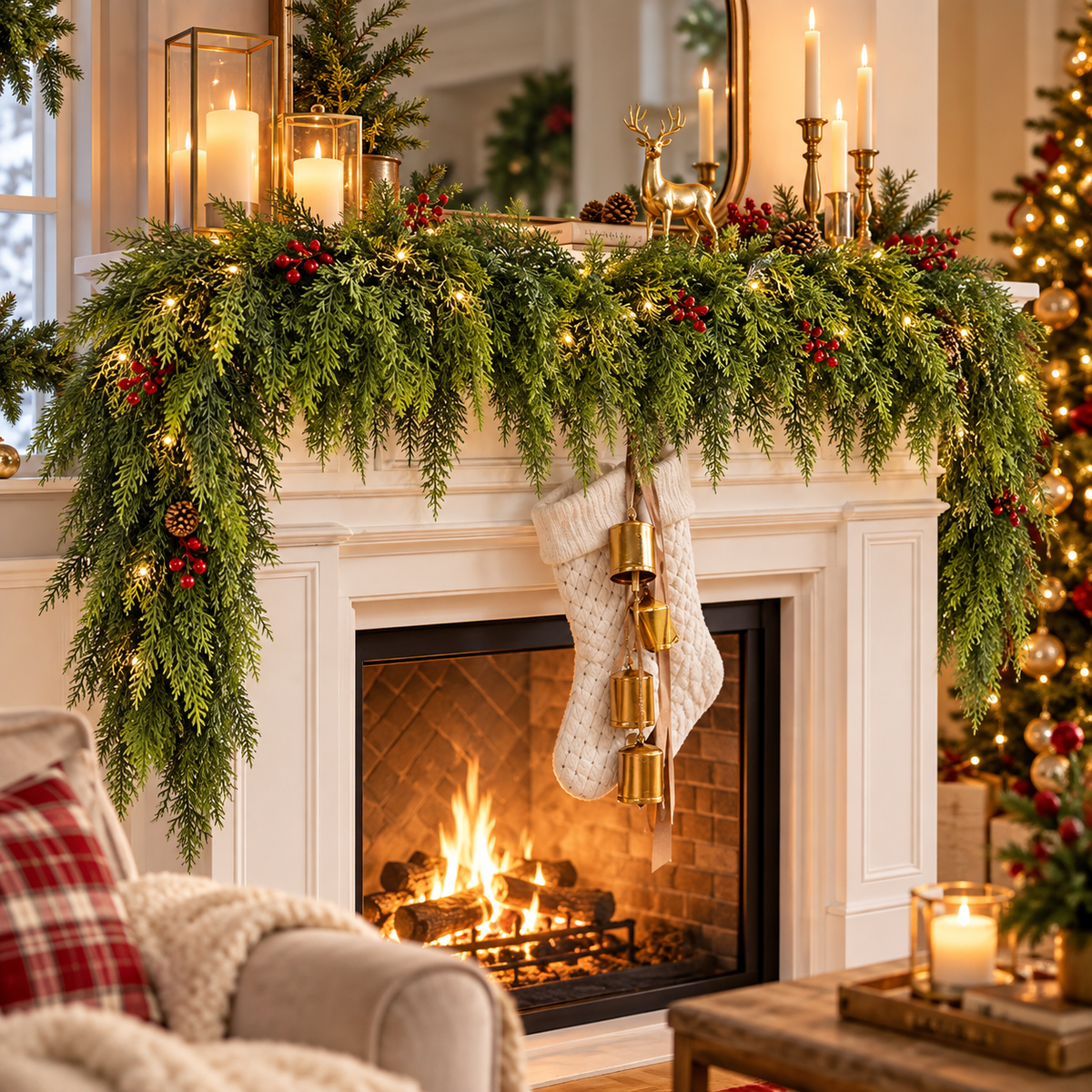 The Real-Touch Cedar Garland — 2 × 6FT