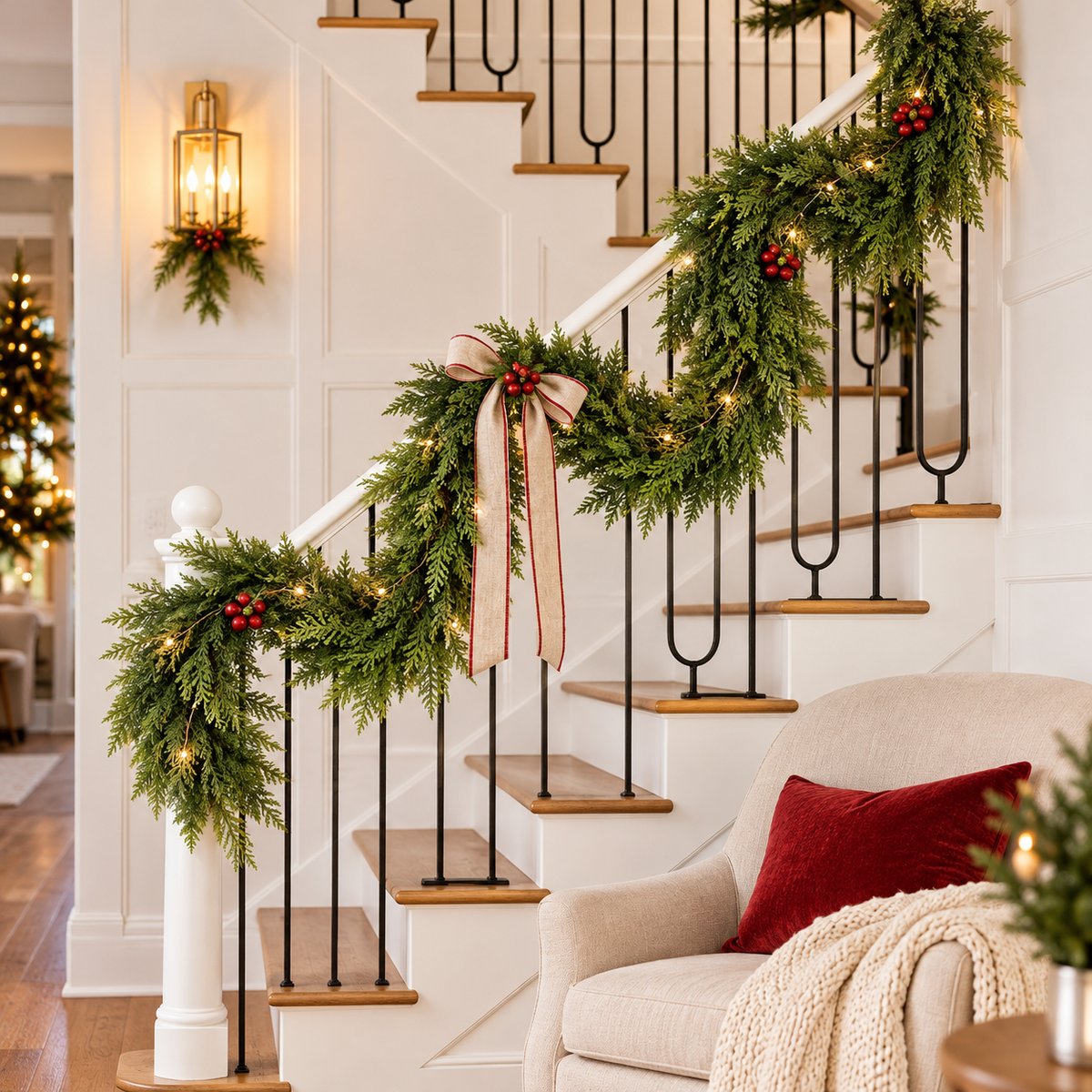 The Real-Touch Cedar Garland — 2 × 6FT