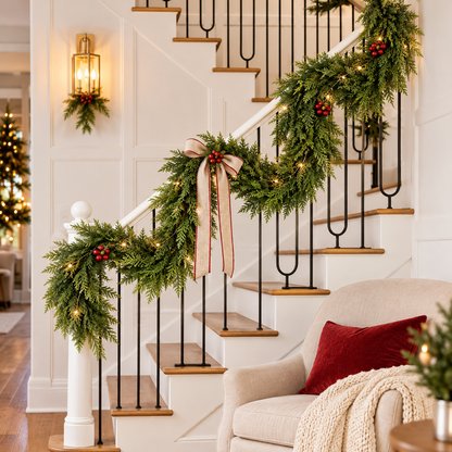 The Real-Touch Cedar Garland — 2 × 6FT