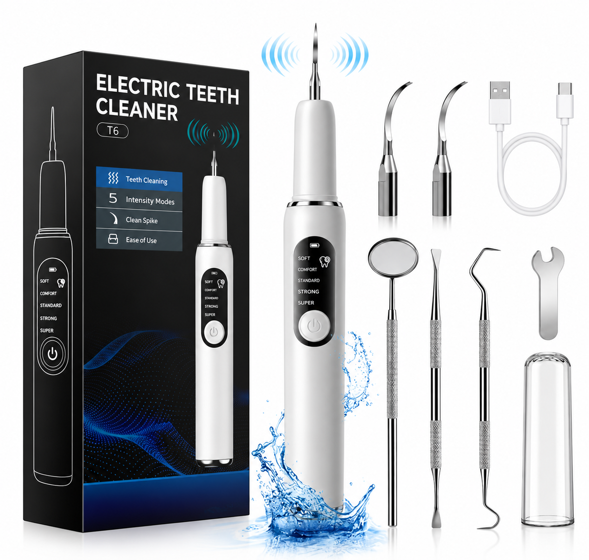Ultrasonic Dental Cleaner & Plaque Care Kit