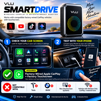 VLU SmartDrive™ Wireless CarPlay & Entertainment Adapter