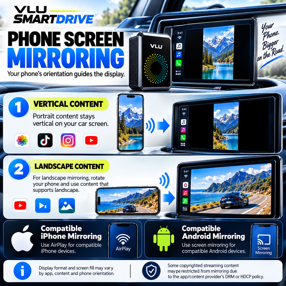 VLU SmartDrive™ Wireless CarPlay & Entertainment Adapter