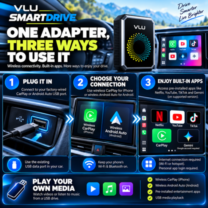 VLU SmartDrive™ Wireless CarPlay & Entertainment Adapter